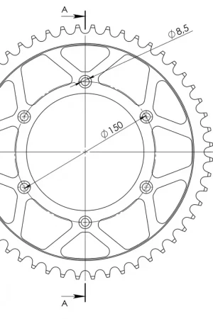 SUPERSPROX - REAR STEEL 52T - Sprockets - BLACK, 520 Nieuw