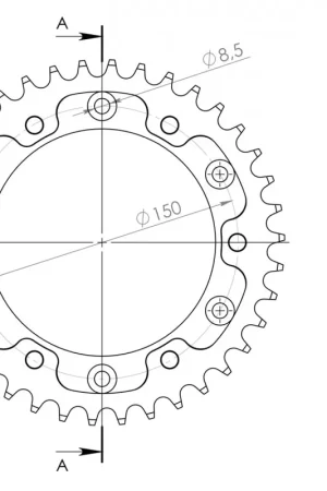 SUPERSPROX - REAR STEALTH 38T - Sprockets - Black 520 Nieuw Model