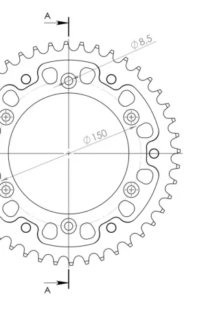 Gecertificeerd SUPERSPROX - REAR STEALTH 44T - Sprockets - Black 520