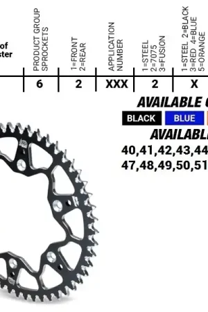 Flitsaanbieding MOTO MASTER - REAR ALU 43T - Sprockets - Zwart 520