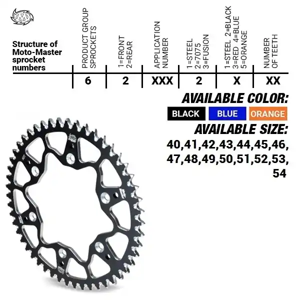 MOTO MASTER - REAR ALU 41T - Sprockets - ORANGE, 520 Betaalbaar