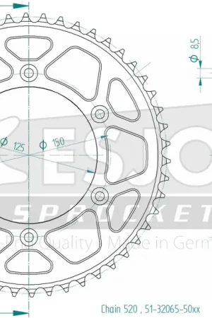 ESJOT - REAR ALU 50T - Sprockets - 520 Koop Vandaag