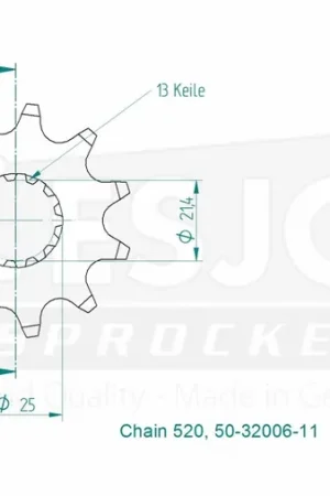 ESJOT - FRONT 11T, 520 - Sprockets - 11 Tanden Aanbieding