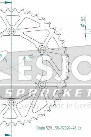 Laatste Kans ESJOT - REAR STEEL LIGHT 48T, 520 - Sprockets - Staal