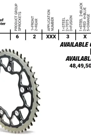 Goedkoop MOTO MASTER - REAR FUSION 51T - Sprockets - BLACK, 520