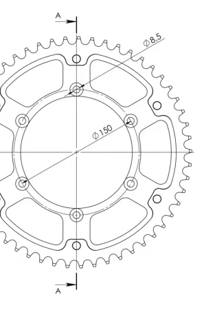 Gereduceerde Prijs SUPERSPROX - REAR ALU 53T - Sprockets - BLACK, 520