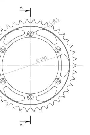 Ambachtelijk SUPERSPROX - REAR STEEL 39T, BLACK, 520 - Sprockets - Staal
