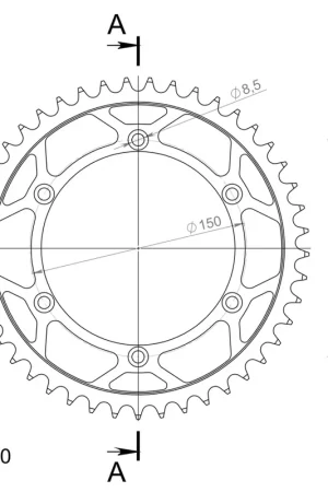 SUPERSPROX - REAR STEEL 45T - Sprockets - BLACK, 520 Seizoensaanbieding