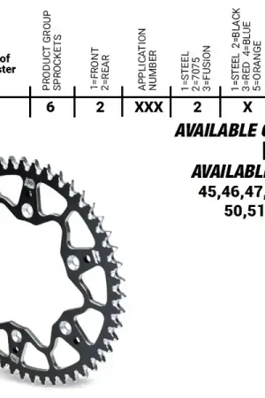 Exclusief MOTO MASTER - REAR ALU 46T, BLACK, 520 - Sprockets - 46T