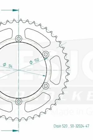 ESJOT - REAR STEEL 47T, 520 - Sprockets - Duurzaam en Betrouwbaar Snelle Levering
