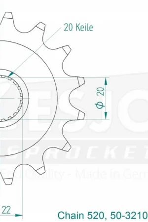 Topkwaliteit ESJOT - FRONT 15T, 520 - Sprockets - Geschikt voor Yamaha