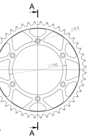 SUPERSPROX - REAR STEEL 48T, BLACK, 520 - Sprockets - Staal Bestseller