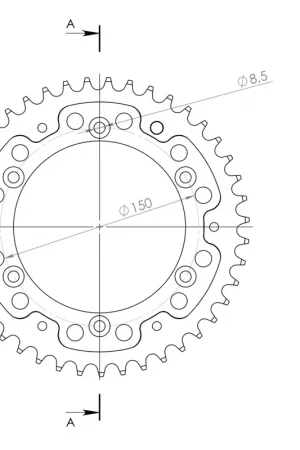 SUPERSPROX - REAR ALU 42T, BLUE, 520 - Sprockets - Lichtgewicht Aluminium Authentiek