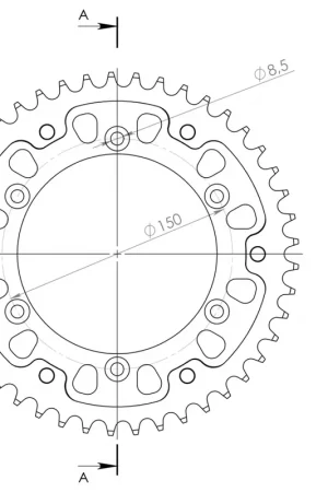 Hete Deal SUPERSPROX - REAR ALU 45T, BLACK, 520 - Sprockets - Lichtgewicht en Duurzaam