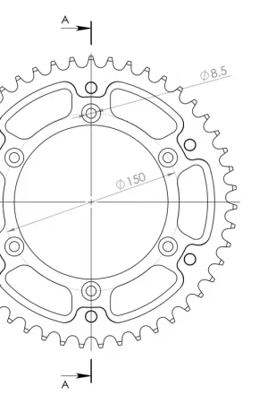 SUPERSPROX - REAR ALU 47T - Sprockets - Goud 520 Op = Op