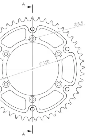 Op = Op SUPERSPROX - REAR ALU 49T, RED, 520 - Sprockets - Aluminium