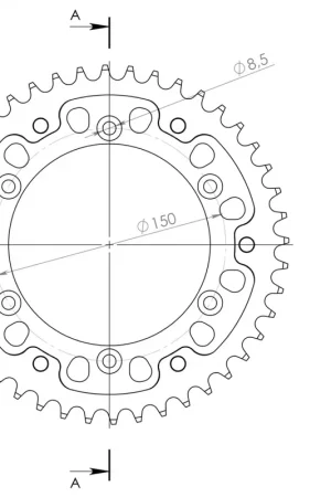 Koop Online SUPERSPROX - REAR STEALTH 44T, BLUE, 520 - Sprockets - Kwaliteit en stijl