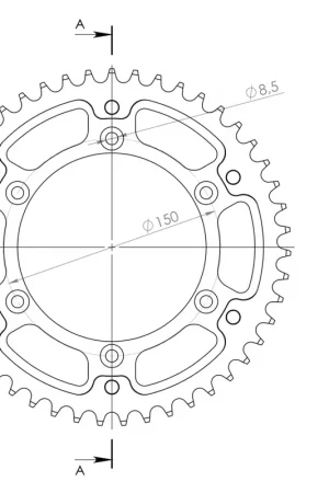 SUPERSPROX - REAR STEALTH 46T - Sprockets - Blue 520 Finale Uitverkoop