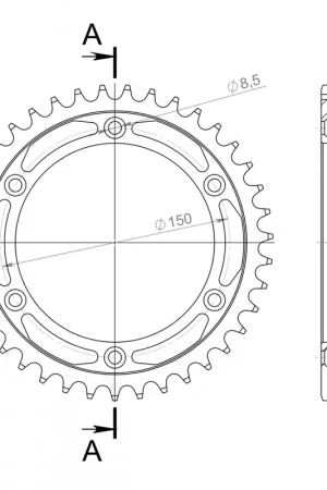 SUPERSPROX - REAR STEEL 38T, BLACK, 520 - Sprockets - Compatibel met Yamaha Laatste Kans