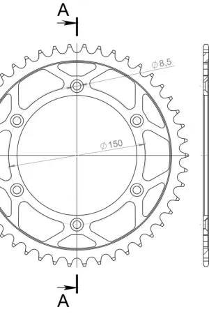 Op = Op SUPERSPROX - REAR STEEL 46T, BLACK, 520 - Sprockets - Staal