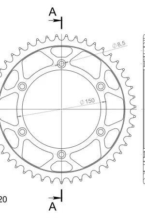 SUPERSPROX - REAR STEEL 47T, BLACK, 520 - Sprockets - Perfecte compatibiliteit Fabrieksprijs