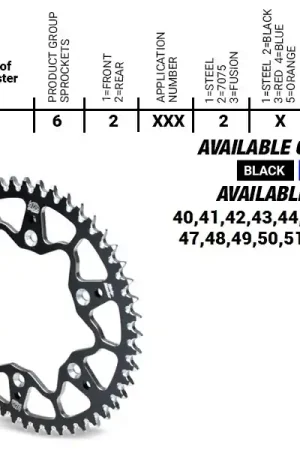 MOTO MASTER - REAR ALU 52T - Sprockets - BLUE, 520 Plaats Bestelling