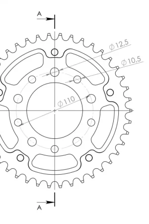 SUPERSPROX - REAR STEALTH 42T, RED, 530 - Sprockets - 42T Exclusief