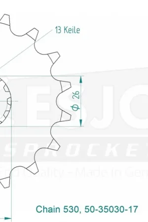 ESJOT - FRONT 17T, 530 - Sprockets - Compatibel met Triumph Veilige Betaling