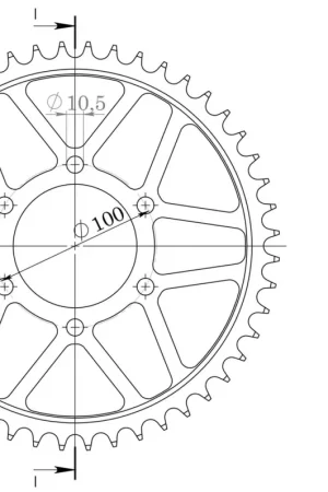 SUPERSPROX - REAR STEEL 48T, BLACK, 520 - Sprockets - Compatibel met Suzuki GSXR 1100 Beste Prijs