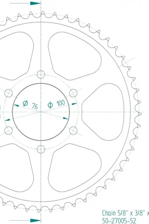 Aanbieding ESJOT - REAR STEEL 52T, 532 - Sprockets - Geschikt voor Suzuki