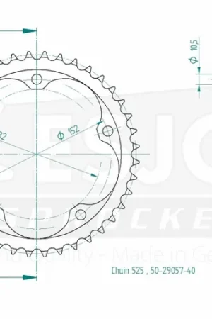 ESJOT - REAR STEEL 40T, 525 - Sprockets - Staal Populair