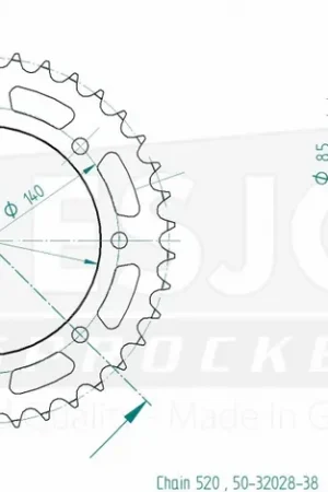 Rechtstreeks Van De Fabrikant ESJOT - REAR STEEL 38T, 520 - Sprockets - Duurzaam en Betrouwbaar