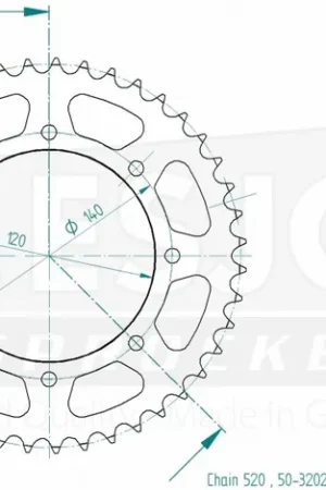 ESJOT - REAR STEEL 43T, 520 - Sprockets - Duurzaam staal Actieprijs