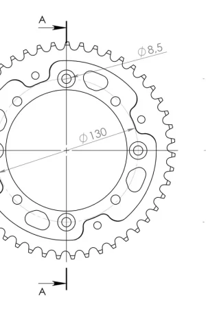 SUPERSPROX - REAR ALU 46T - Sprockets - Zwart 420 Gratis Retour