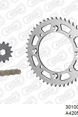 AFAM - 420MX2 108 AR (CLIP) GOLD & SPROCKETS - Chain Kits - ALU Finale Uitverkoop