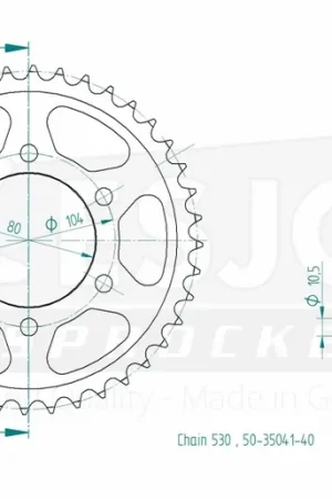 ESJOT - REAR STEEL 40T, 530 - Sprockets - Staalconstructie In De Mode
