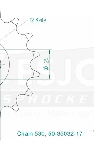 Nu Kopen ESJOT - FRONT 17T, 530 - Sprockets - 17T
