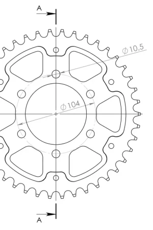 SUPERSPROX - REAR STEALTH 42T - Sprockets - Zwart 530 Laatste Kans