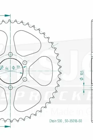 ESJOT - REAR STEEL 50T, 530 - Sprockets - Hoogwaardige kwaliteit Koopje