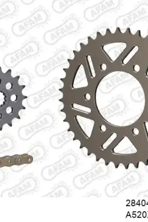 AFAM - 520XHR2 110 MRS (RIVET) GOLD & SPROCKETS - Chain Kits - ALU Goedkoop