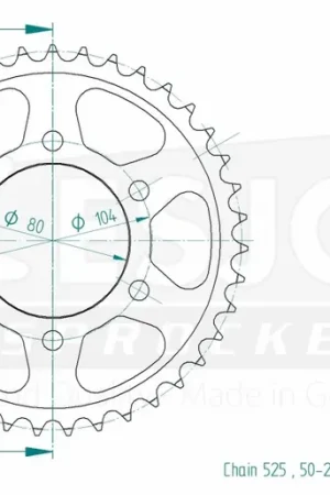 Betrouwbaar ESJOT - REAR ALU 39T, 525 - Sprockets - Lichtgewicht en duurzaam