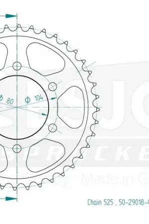 ESJOT - REAR ALU 40T, 525 - Sprockets - Aluminium 40T Nieuw Model