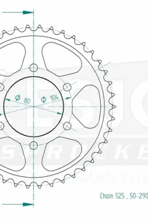 Aanbieding ESJOT - REAR ALU 42T, 525 - Sprockets - Lichtgewicht en duurzaam