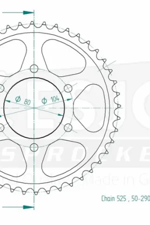 Populair ESJOT - REAR ALU 44T, 525 - Sprockets - Aluminium