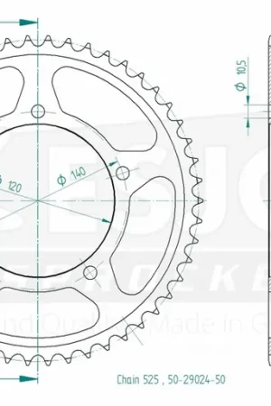 In De Mode ESJOT - REAR STEEL 50T, 525 - Sprockets - Duurzaam en Betrouwbaar
