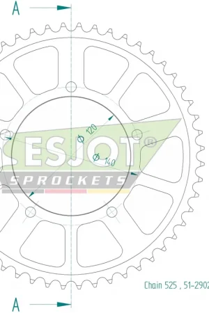 Budget ESJOT - REAR ALU 52T - Sprockets - 525