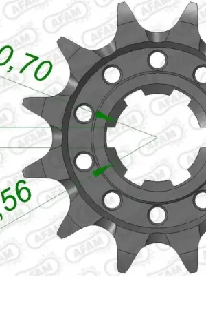 AFAM - FRONT 12T, 520, SELF CLEANING - Sprockets - Zelfreinigend Direct Beschikbaar