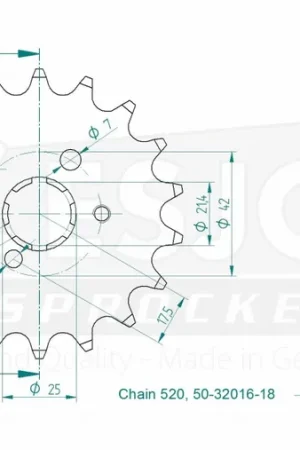 Alleen Vandaag ESJOT - FRONT 18T, 520 - Sprockets - Compatibel met Kawasaki en Yamaha