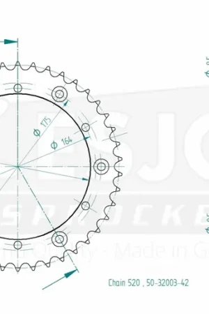 ESJOT - REAR STEEL 42T, 520 - Sprockets - Duurzaam, Betrouwbaar Betrouwbaar