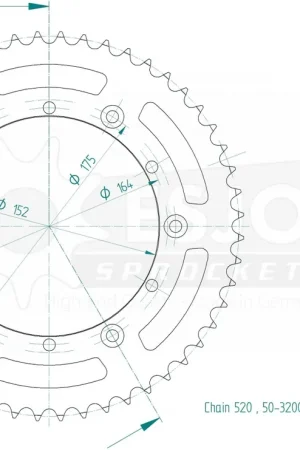 Seizoensaanbieding ESJOT - REAR STEEL 52T, 520 - Sprockets - Hoogwaardige staalconstructie